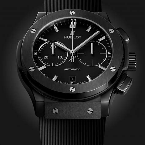 hublot black strap matte silver casing automatic|Classic Fusion Black Magic 45mm Watches .